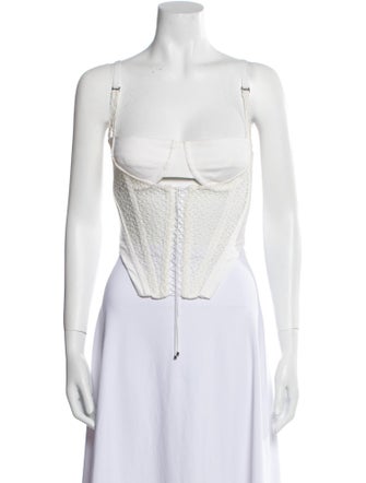 Dion Lee Square Neckline Sleeveless Crop Top