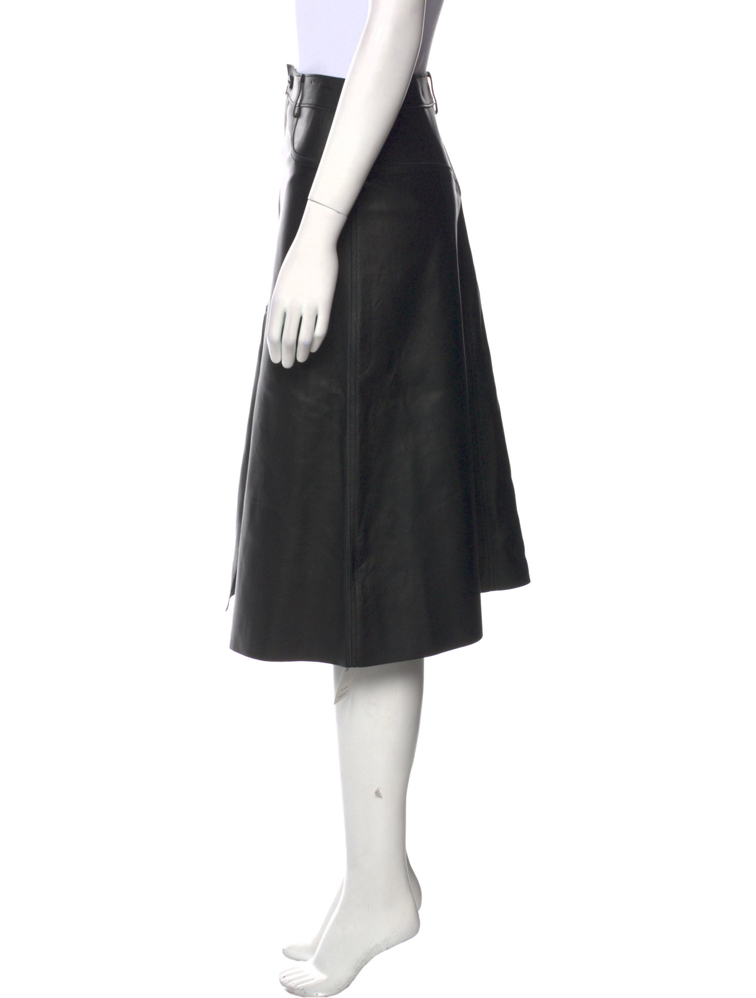 Dion Lee Leather Knee-Length Skirt