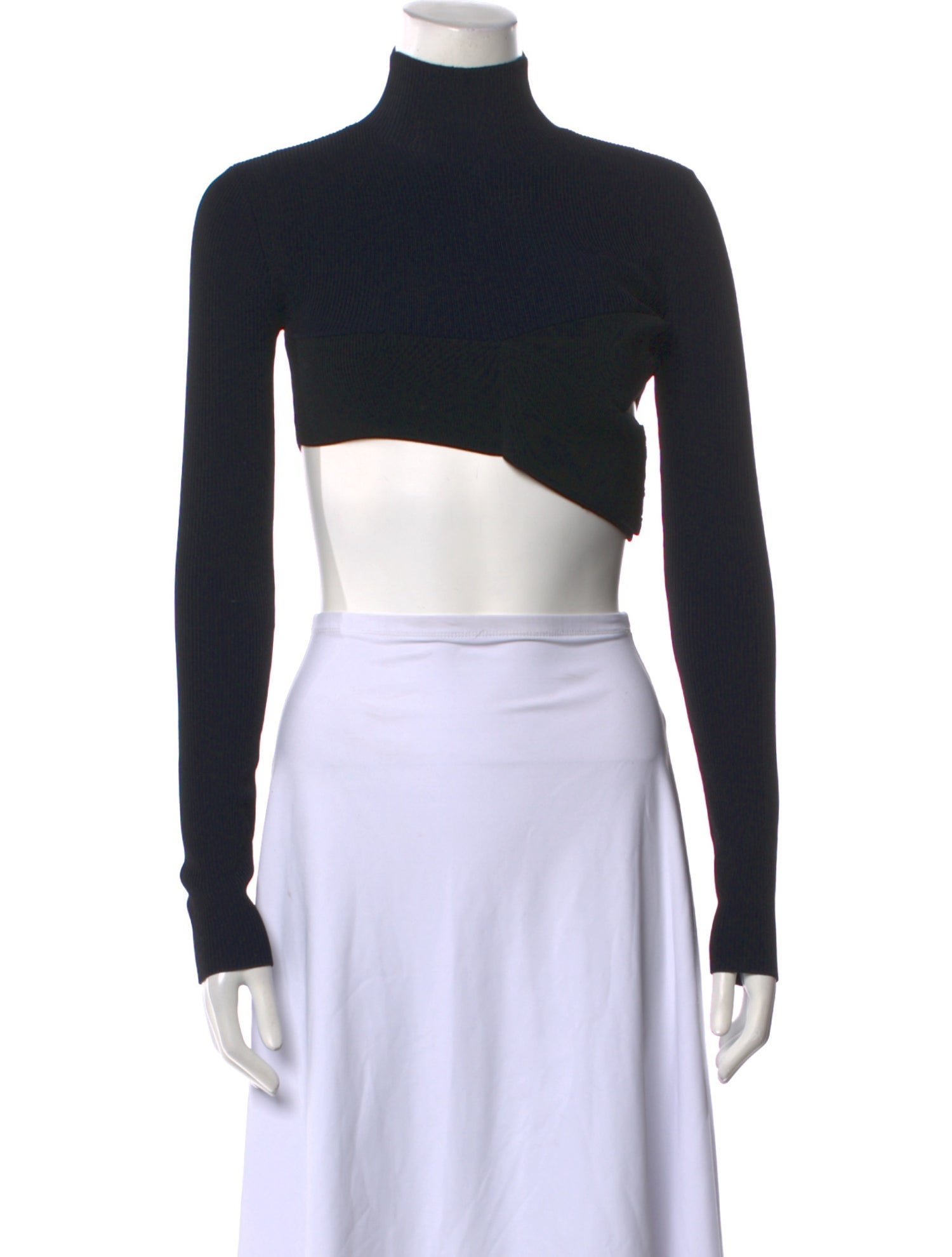 Dion Lee Mock Neck Long Sleeve Crop Top