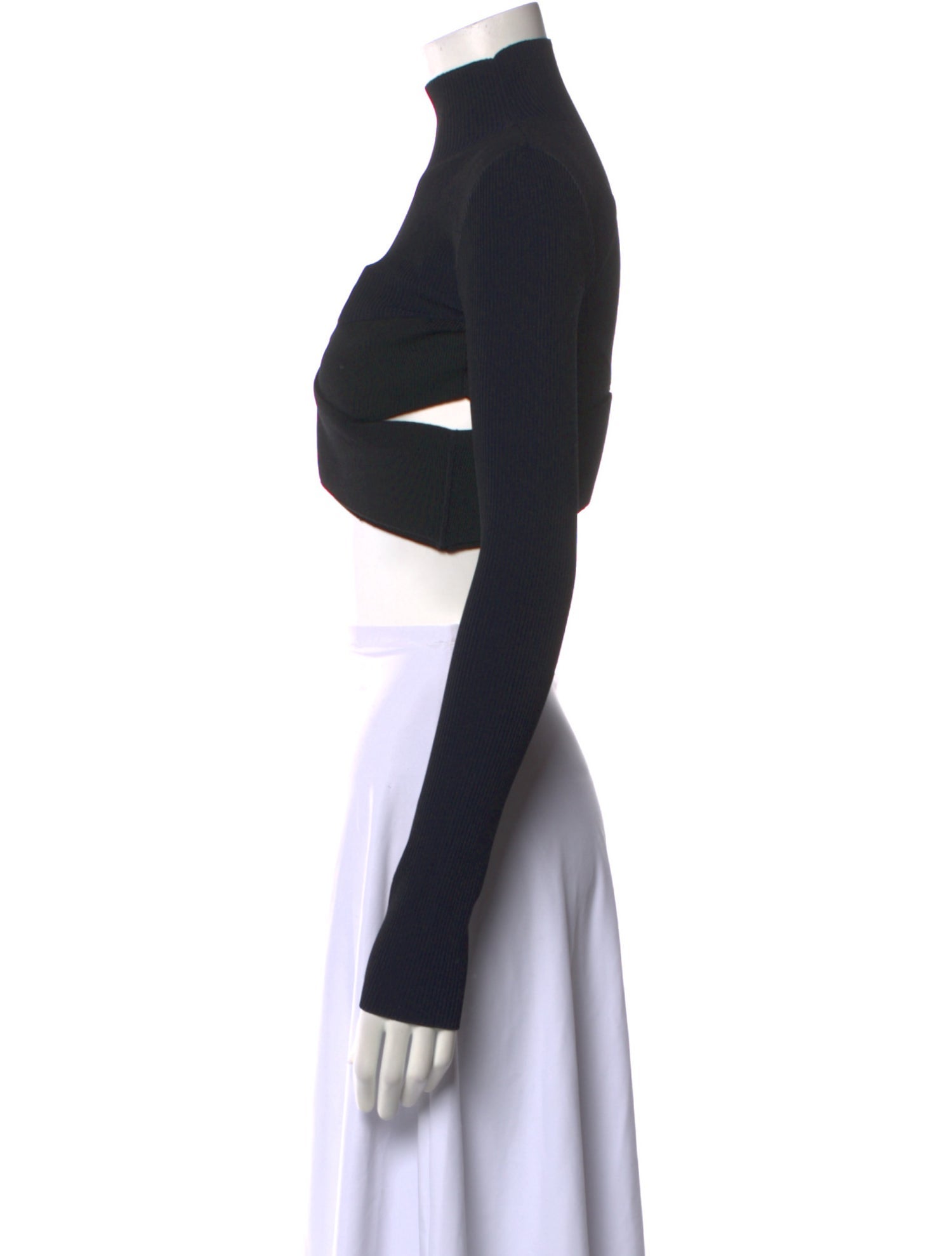 Dion Lee Mock Neck Long Sleeve Crop Top