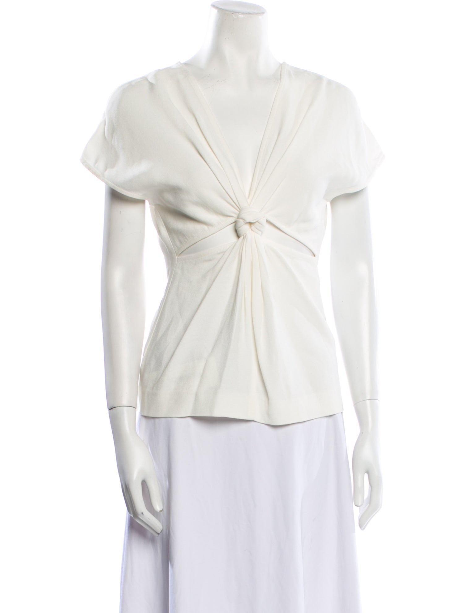 Dion Lee Plunge Neckline Short Sleeve Blouse