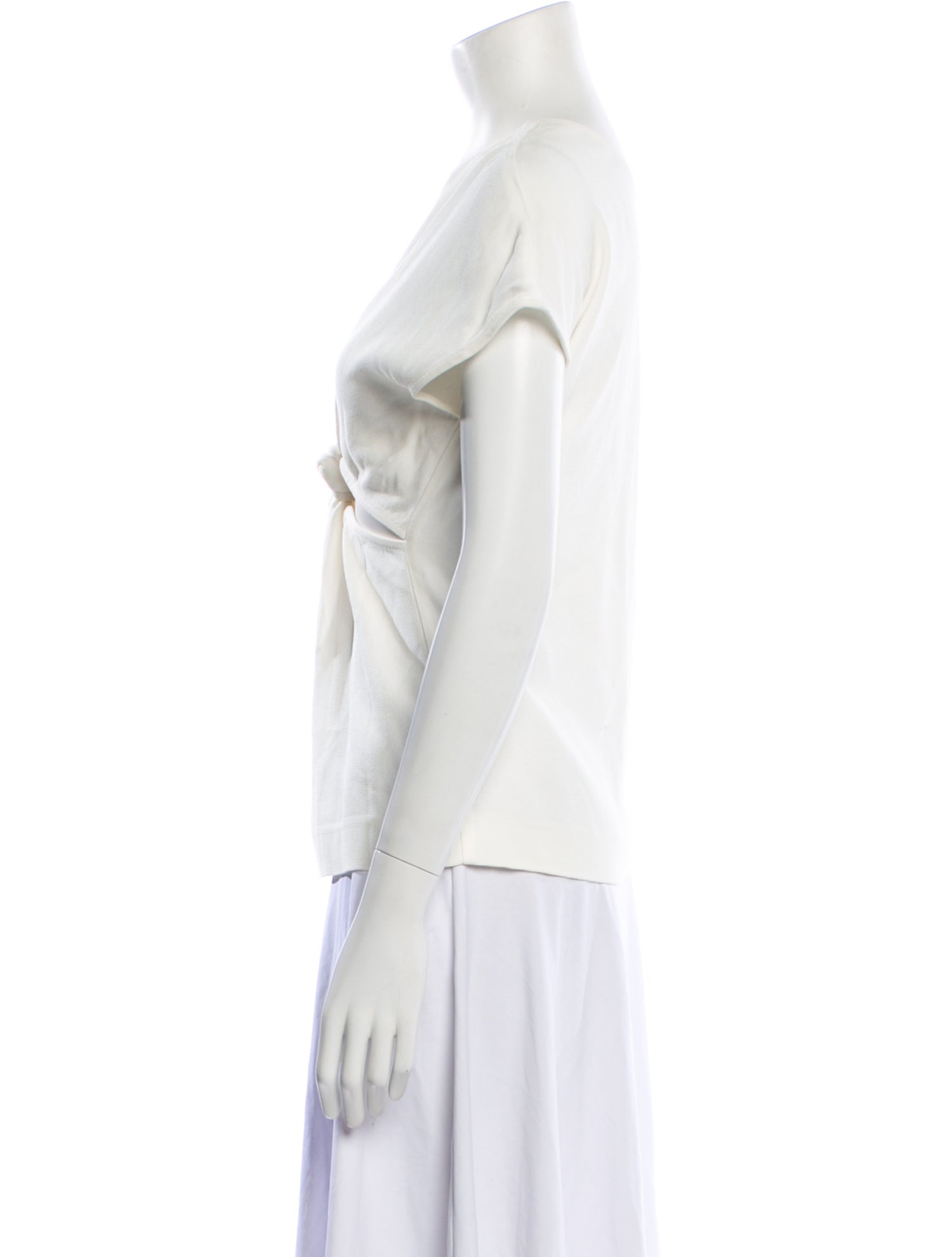 Dion Lee Plunge Neckline Short Sleeve Blouse
