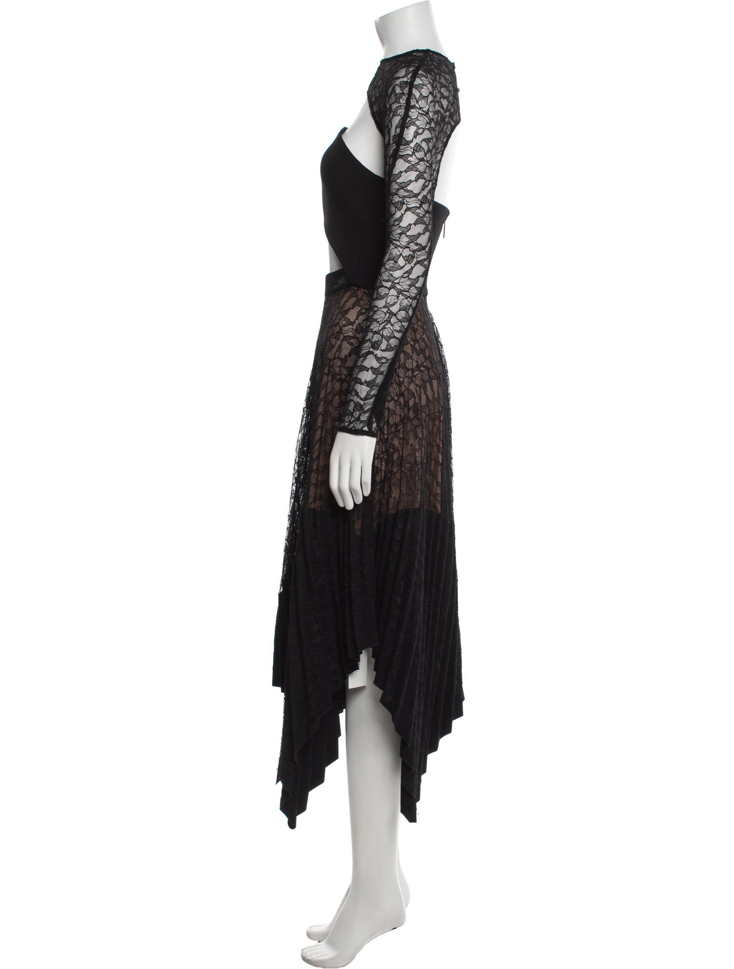 Dion Lee Lace Pattern Pleated Accents Dress Set