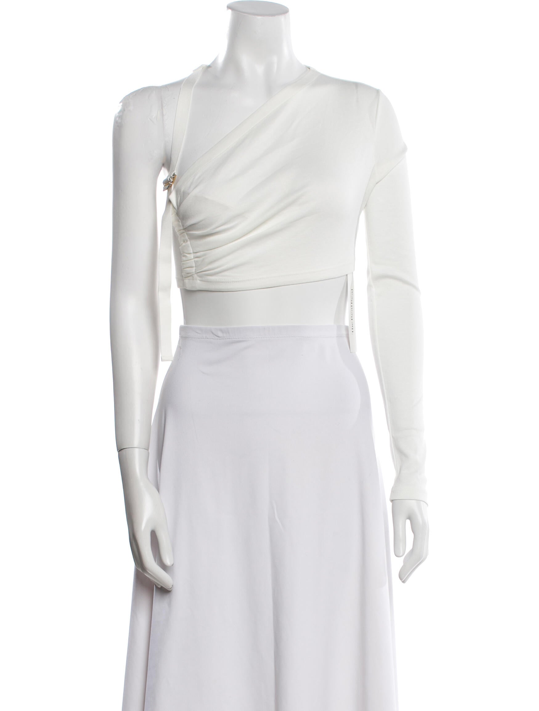 Dion Lee One-Shoulder Short Sleeve Crop Top