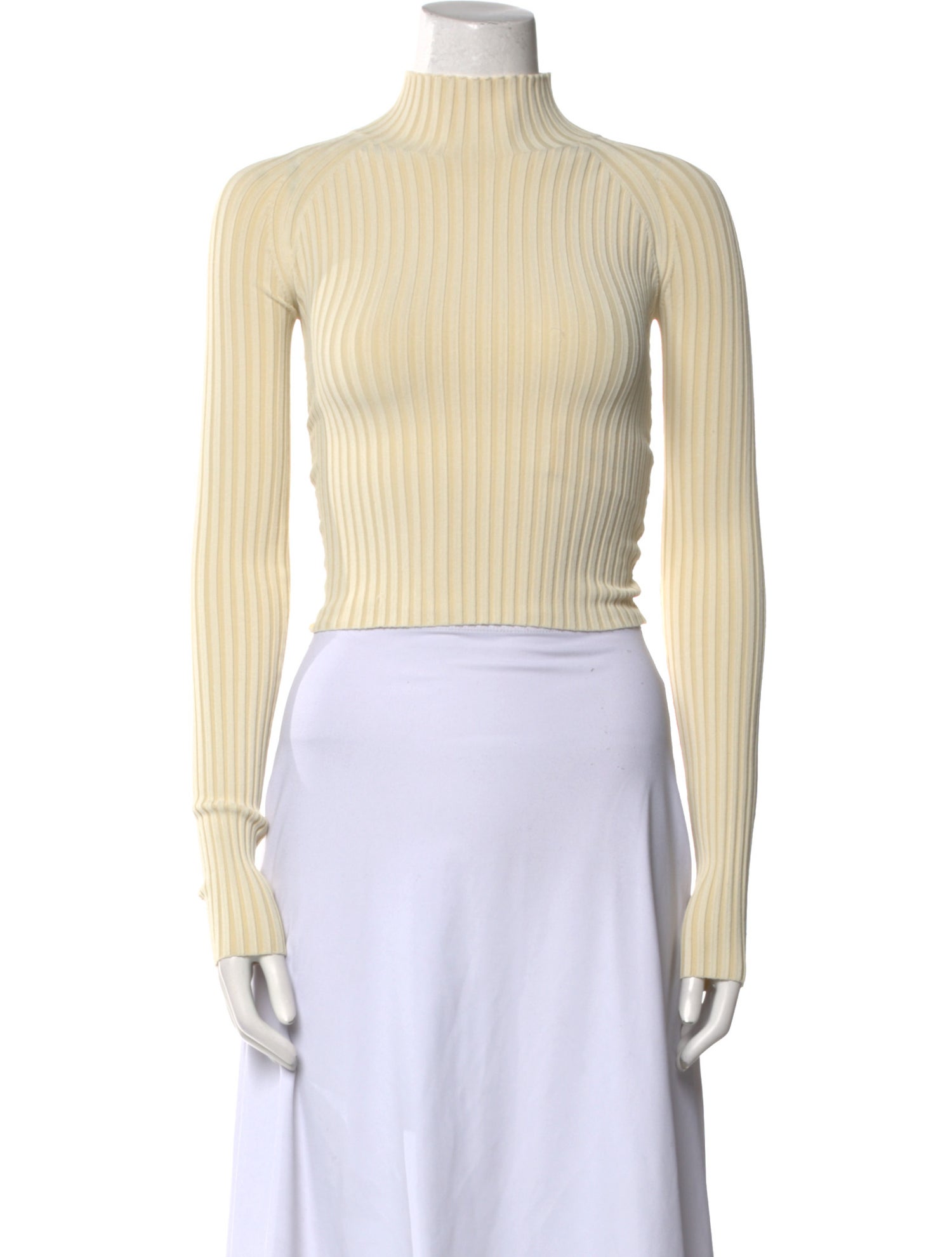 Dion Lee Mock Neck Long Sleeve Crop Top