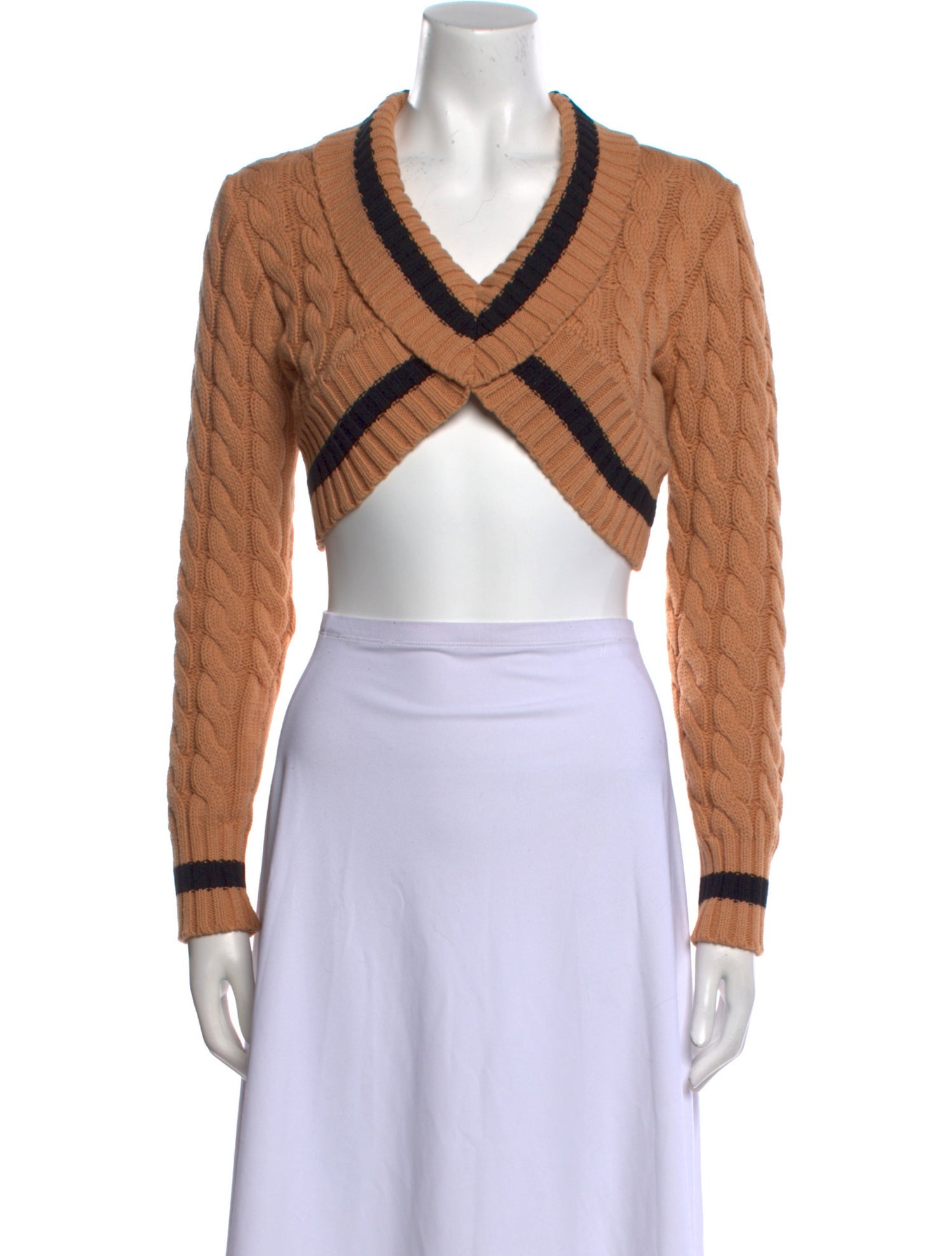 Dion Lee Colorblock Pattern V-Neck Sweater