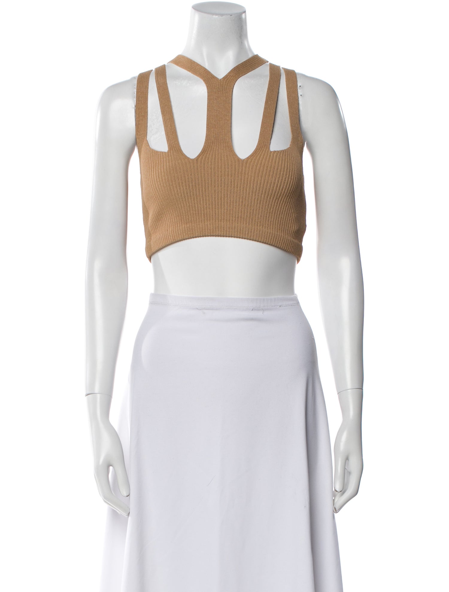 Dion Lee V-Neck Sleeveless Crop Top