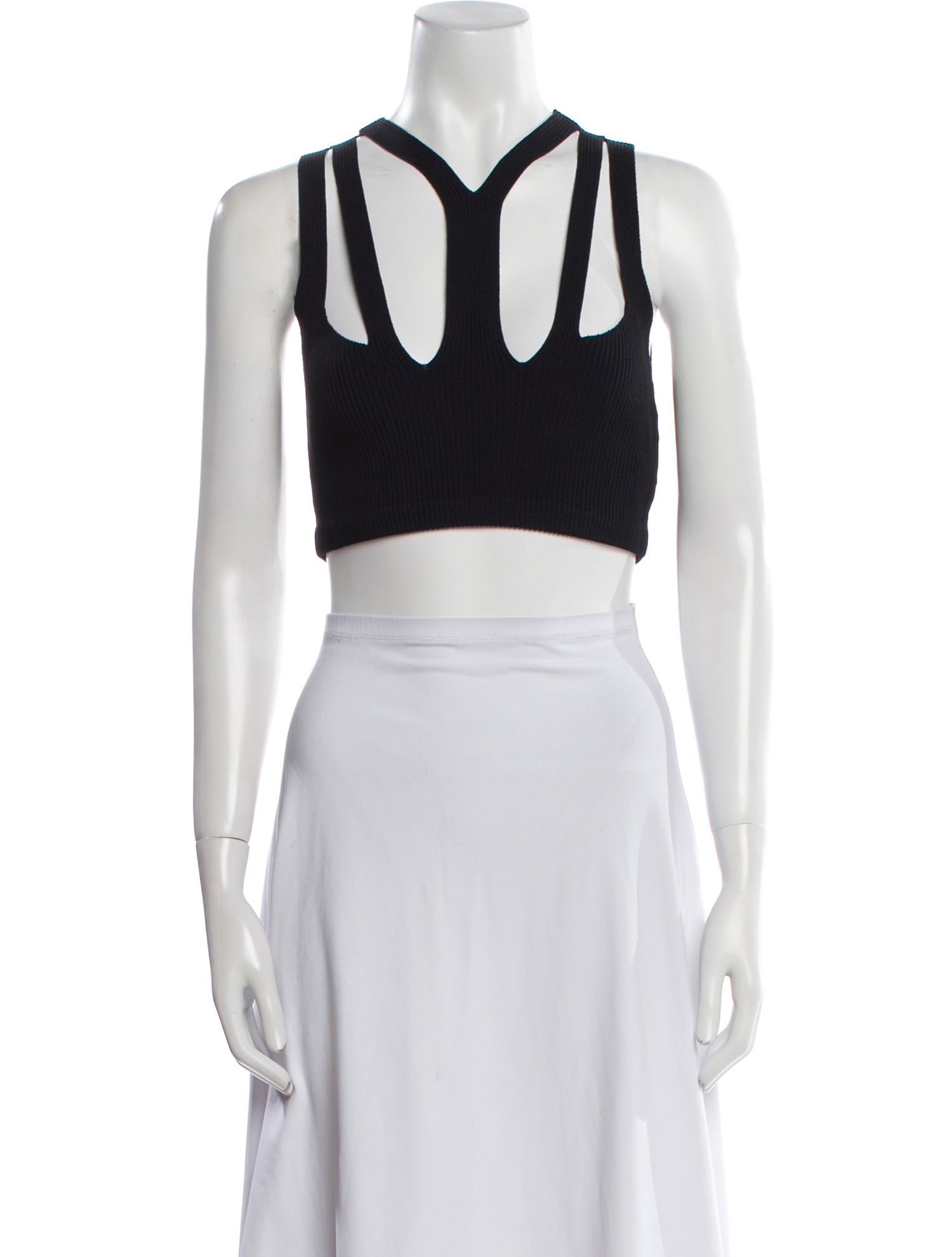Dion Lee V-Neck Sleeveless Crop Top