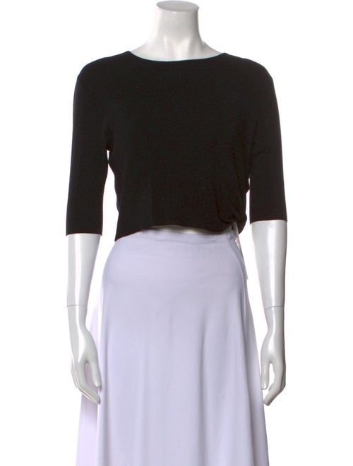 Dion Lee Bateau Neckline Three-Quarter Sleeve Crop Top