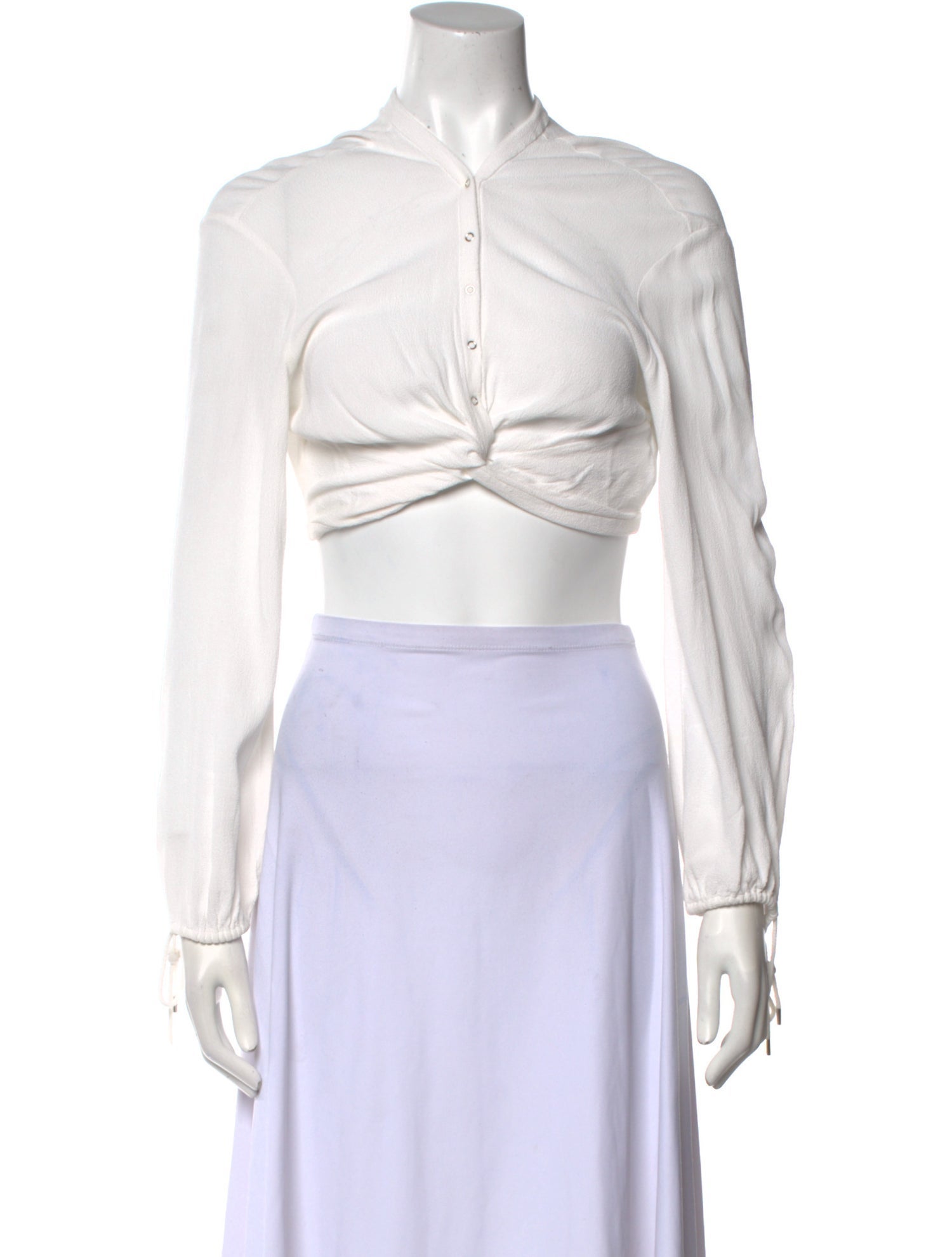 Dion Lee V-Neck Long Sleeve Crop Top