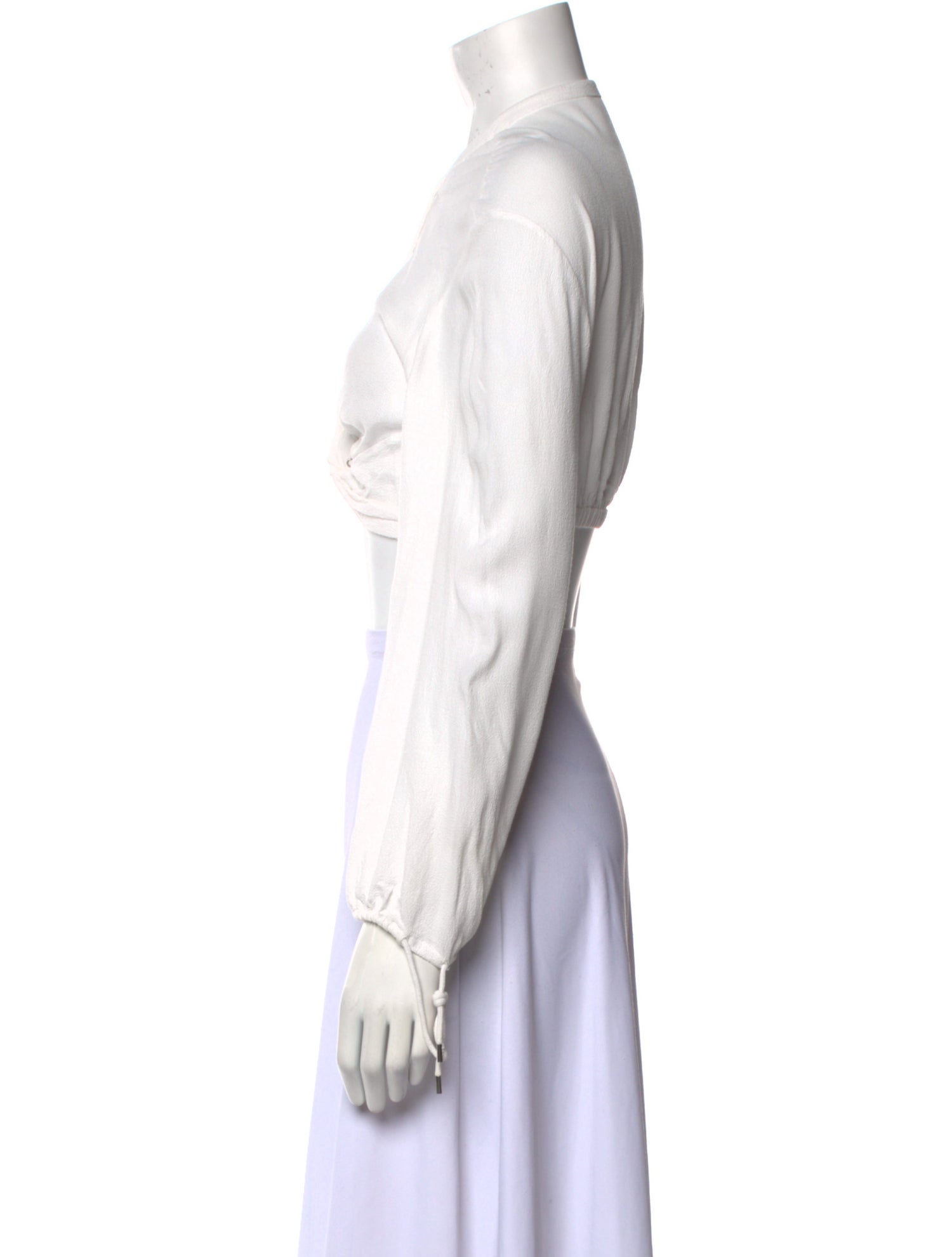 Dion Lee V-Neck Long Sleeve Crop Top