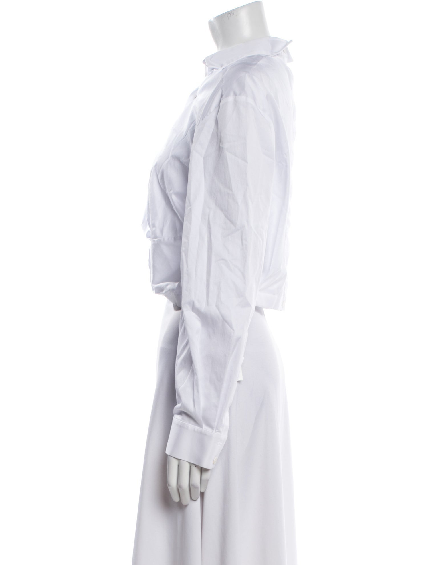 Dion Lee Mock Neck Long Sleeve Crop Top