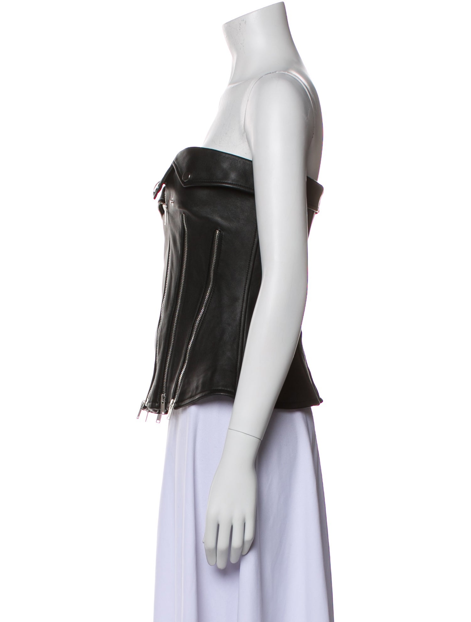 Dion Lee Leather Strapless Crop Top