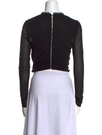 Dion Lee Crew Neck Long Sleeve Crop Top
