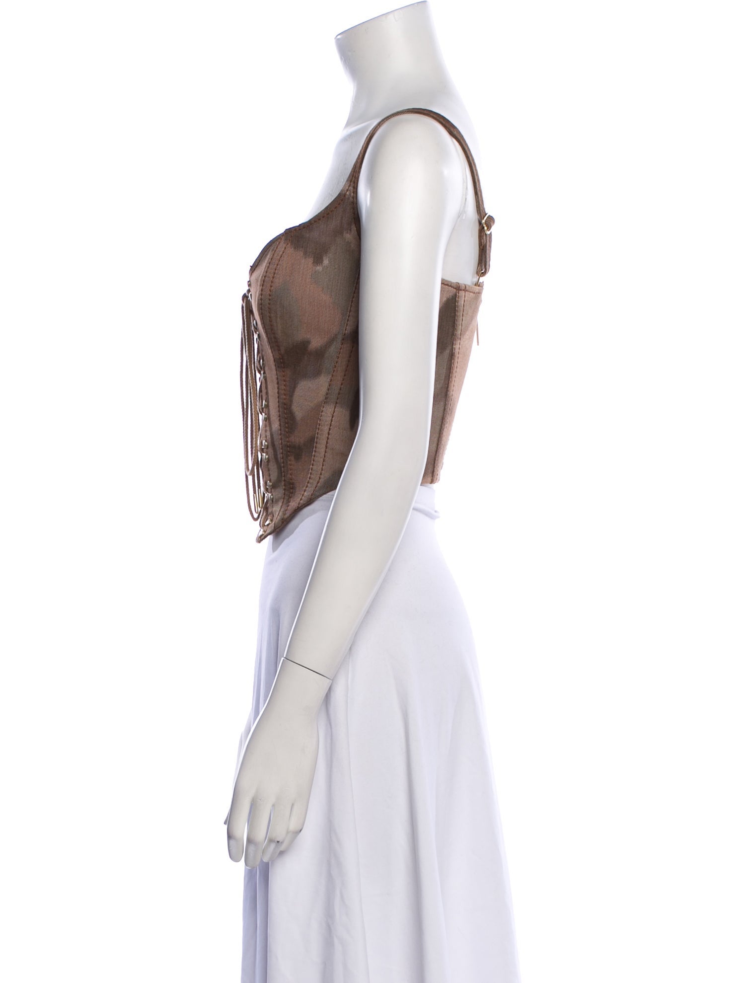 Dion Lee Square Neckline Sleeveless Crop Top