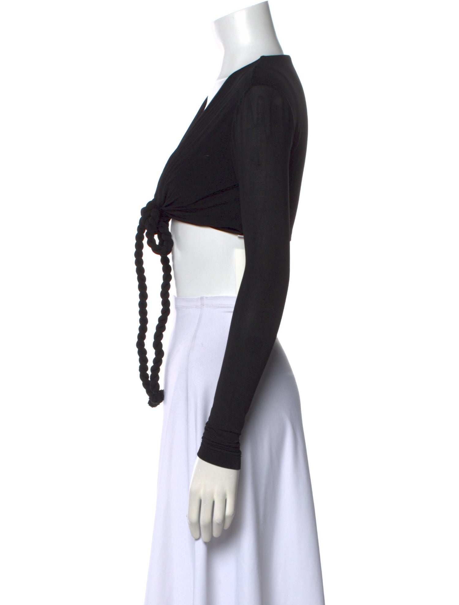 Dion Lee V-Neck Long Sleeve Crop Top