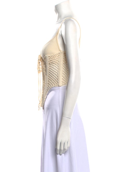 Dion Lee V-Neck Sleeveless Crop Top