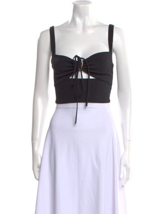 Dion Lee Square Neckline Sleeveless Crop Top