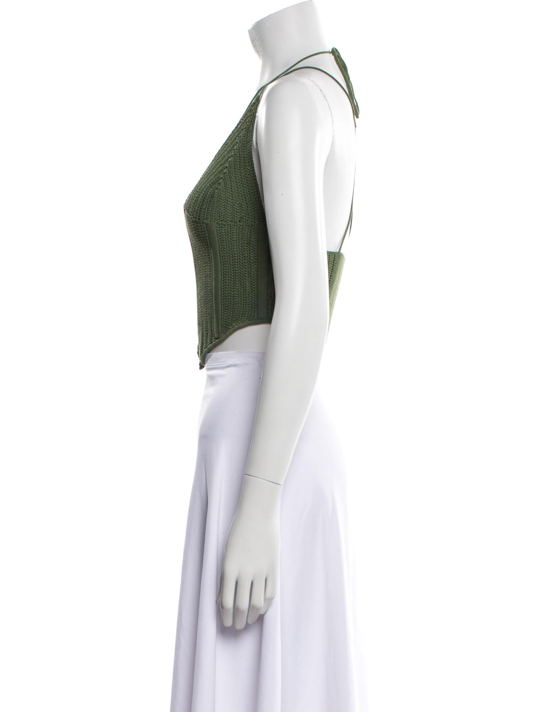 Dion Lee V-Neck Sleeveless Crop Top