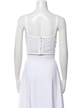 Dion Lee Square Neckline Sleeveless Crop Top