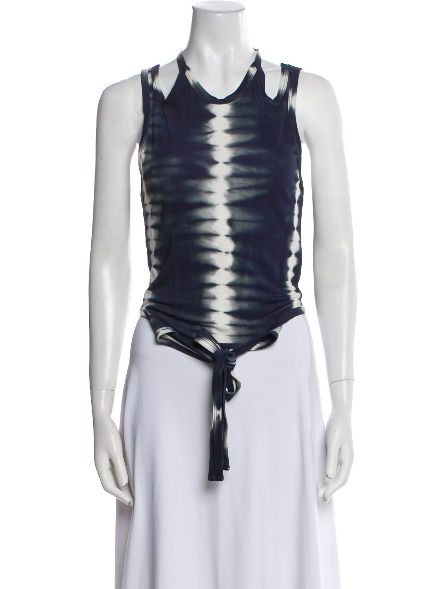 Dion Lee Tie-Dye Print Scoop Neck Crop Top