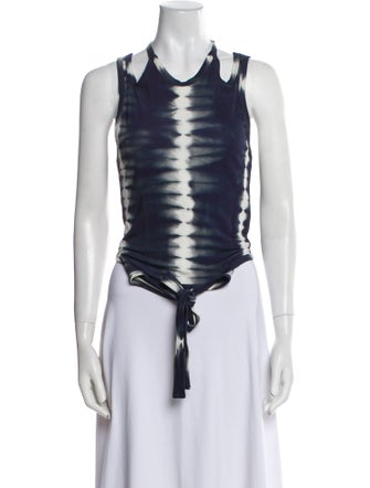 Dion Lee Tie-Dye Print Scoop Neck Crop Top