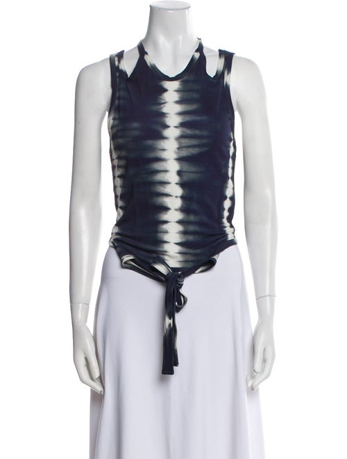 Dion Lee Tie-Dye Print Scoop Neck Crop Top
