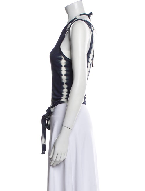 Dion Lee Tie-Dye Print Scoop Neck Crop Top