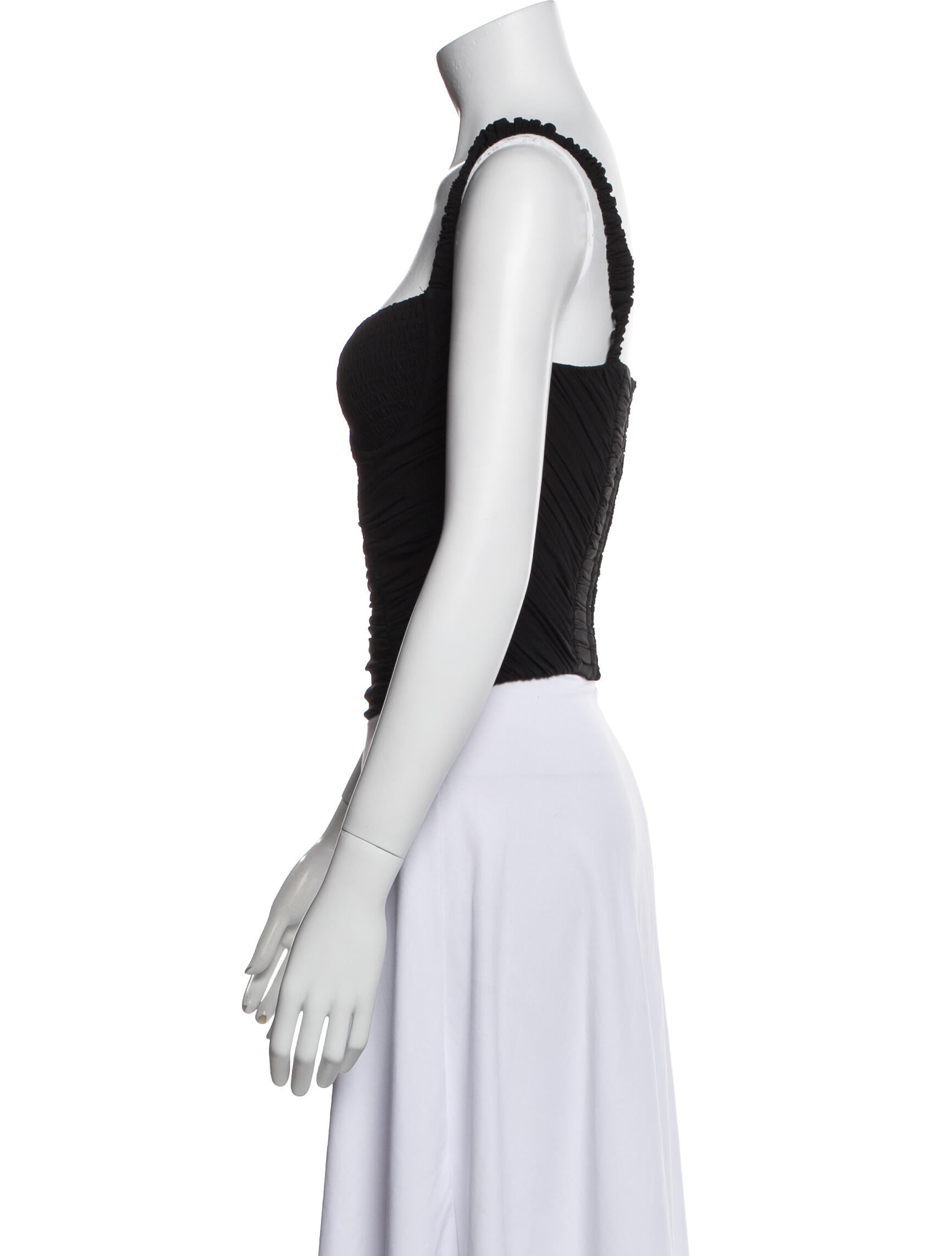 Dion Lee Square Neckline Sleeveless Crop Top