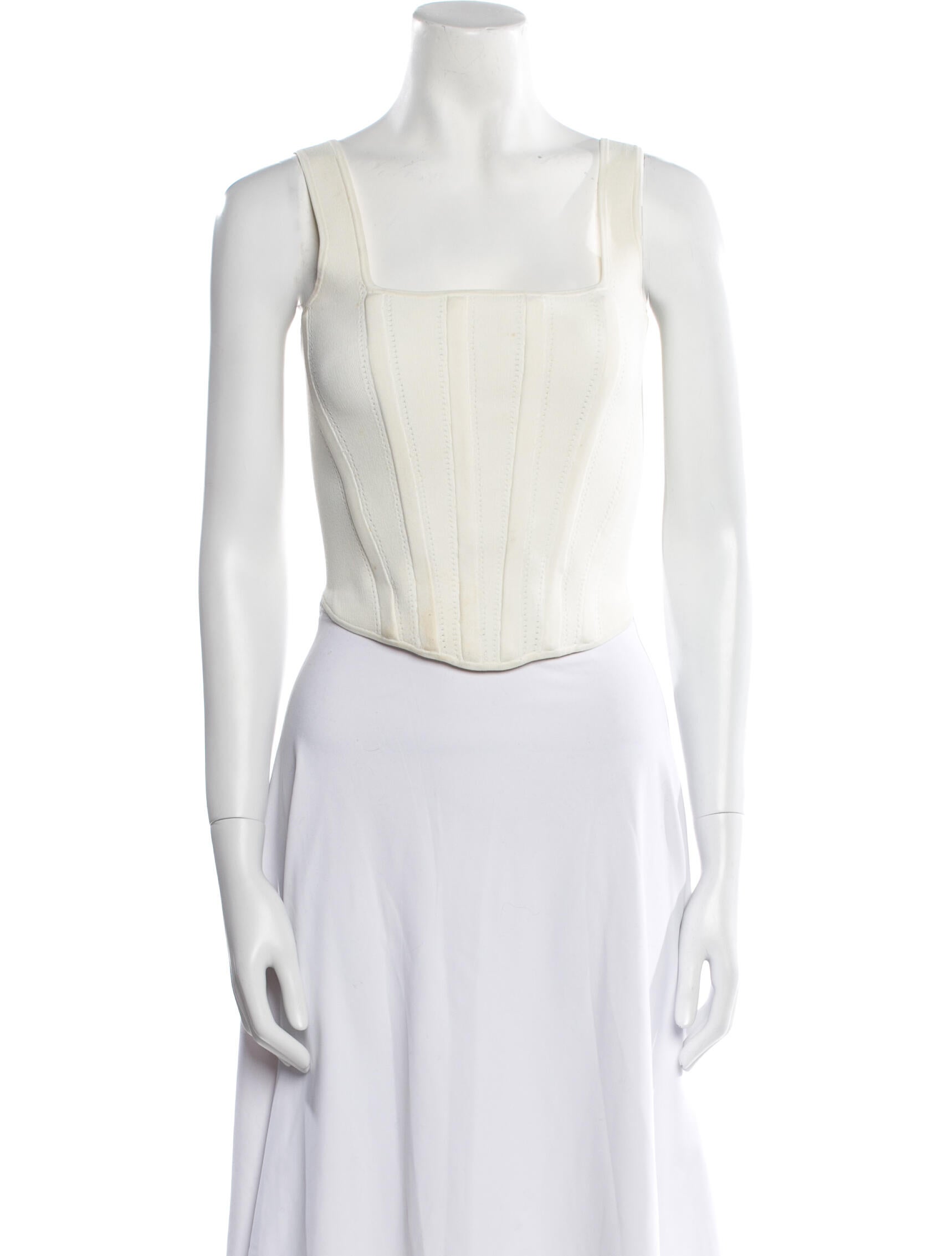 Dion Lee Square Neckline Sleeveless Crop Top