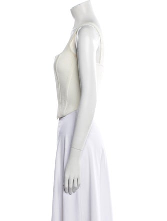 Dion Lee Square Neckline Sleeveless Crop Top