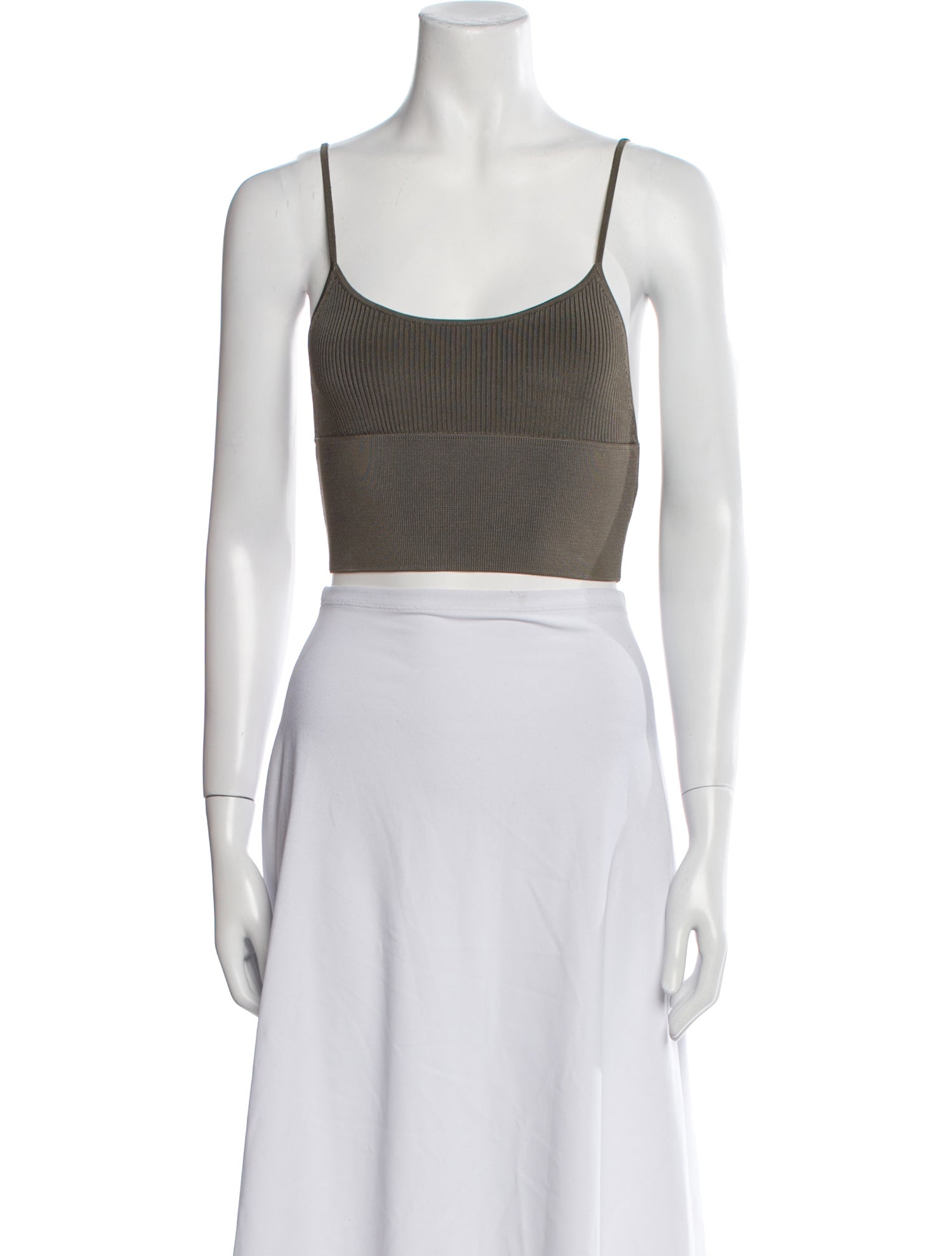 Dion Lee Square Neckline Sleeveless Crop Top