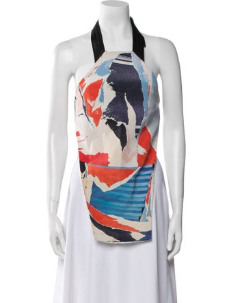 Dion Lee Silk Graphic Print Top
