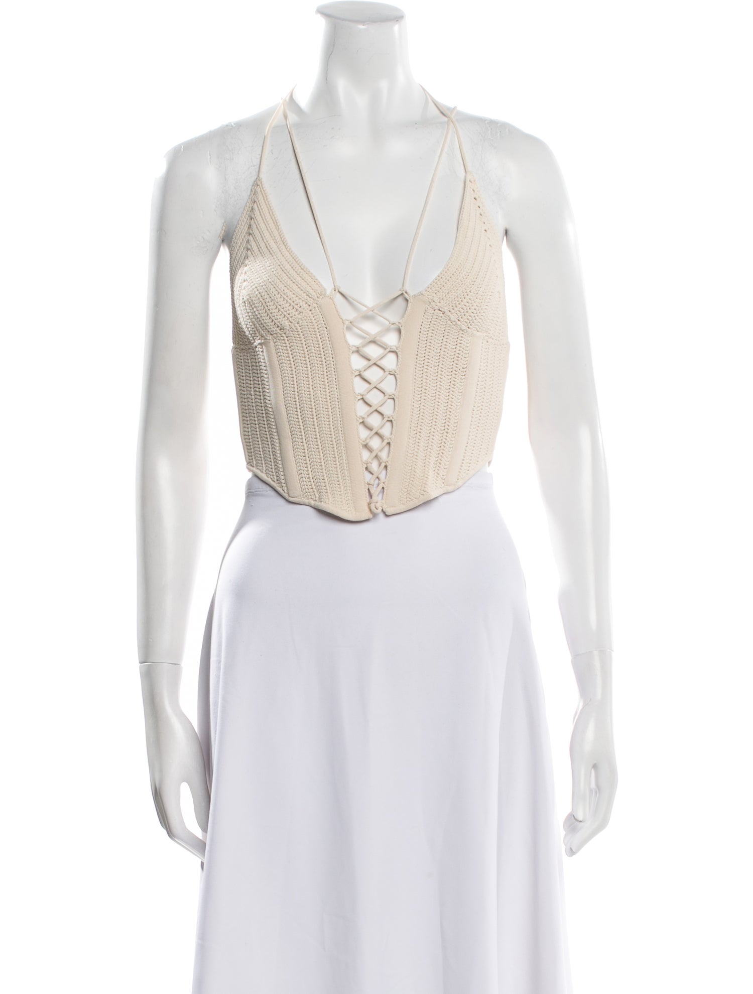 Dion Lee V-Neck Sleeveless Crop Top