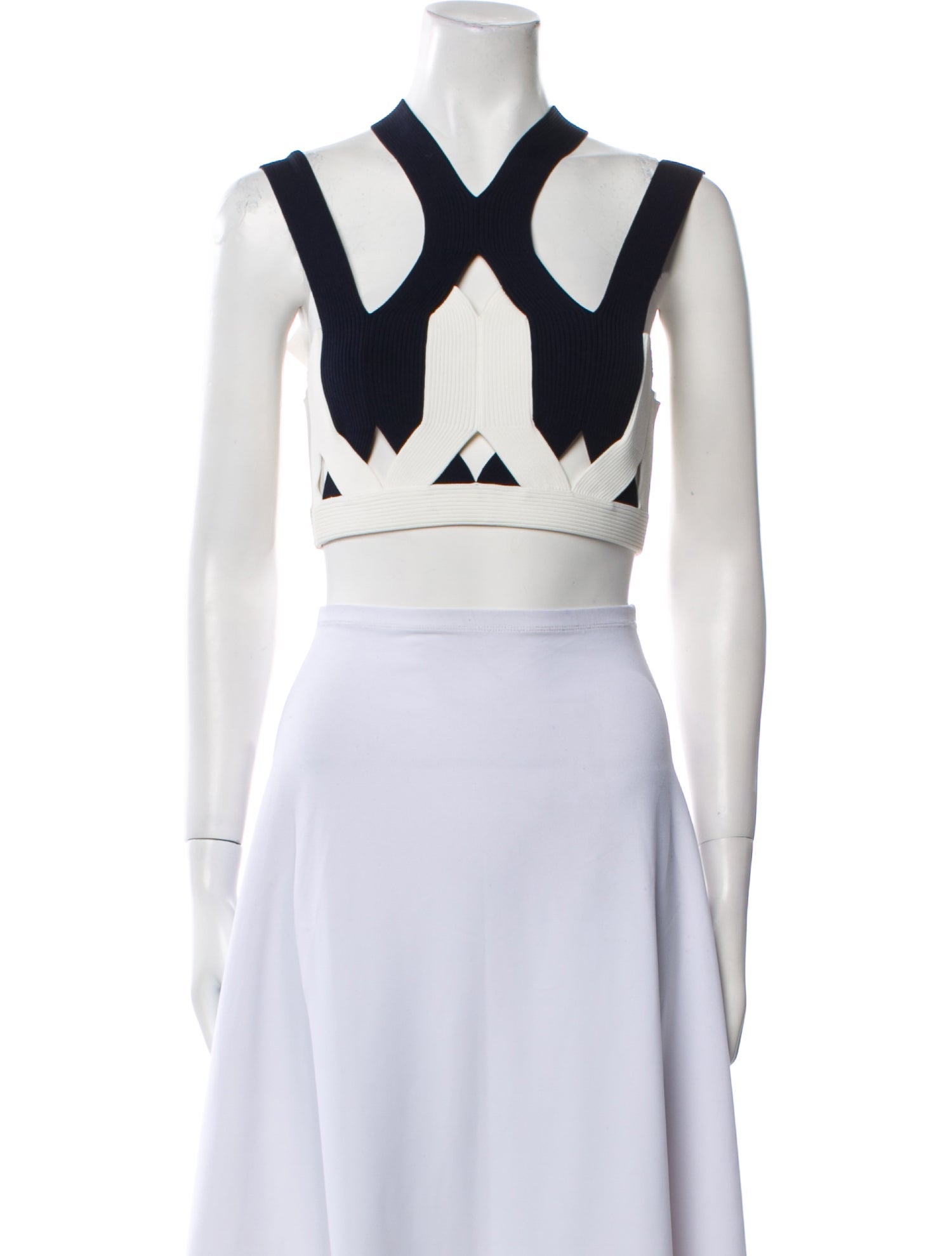 Dion Lee Printed V-Neck Crop Top