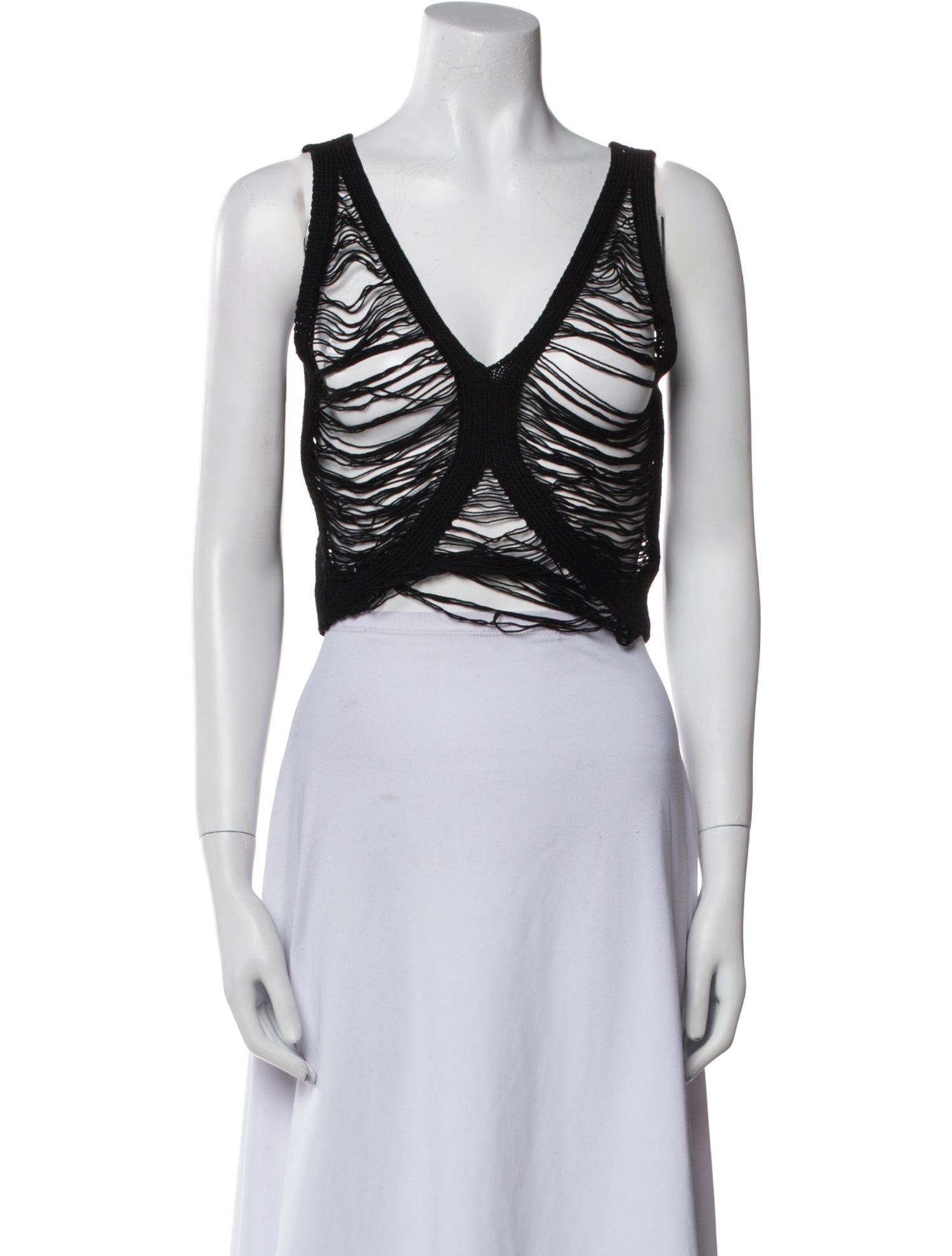 Dion Lee V-Neck Sleeveless Crop Top