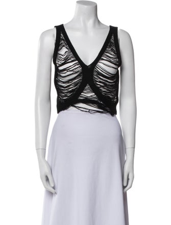 Dion Lee V-Neck Sleeveless Crop Top