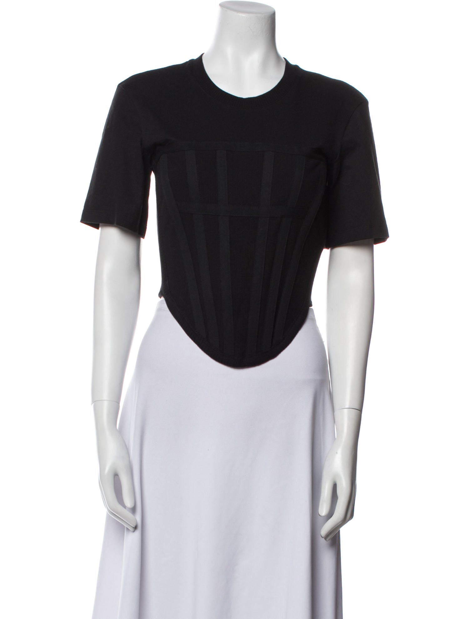 Dion Lee Crew Neck Short Sleeve Crop Top