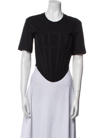 Dion Lee Crew Neck Short Sleeve Crop Top