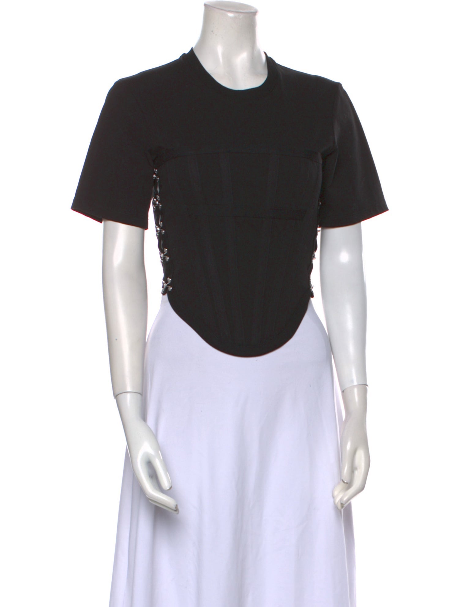 Dion Lee Crew Neck Short Sleeve Crop Top