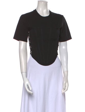 Dion Lee Crew Neck Short Sleeve Crop Top