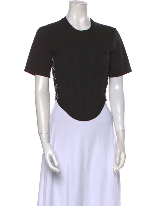 Dion Lee Crew Neck Short Sleeve Crop Top