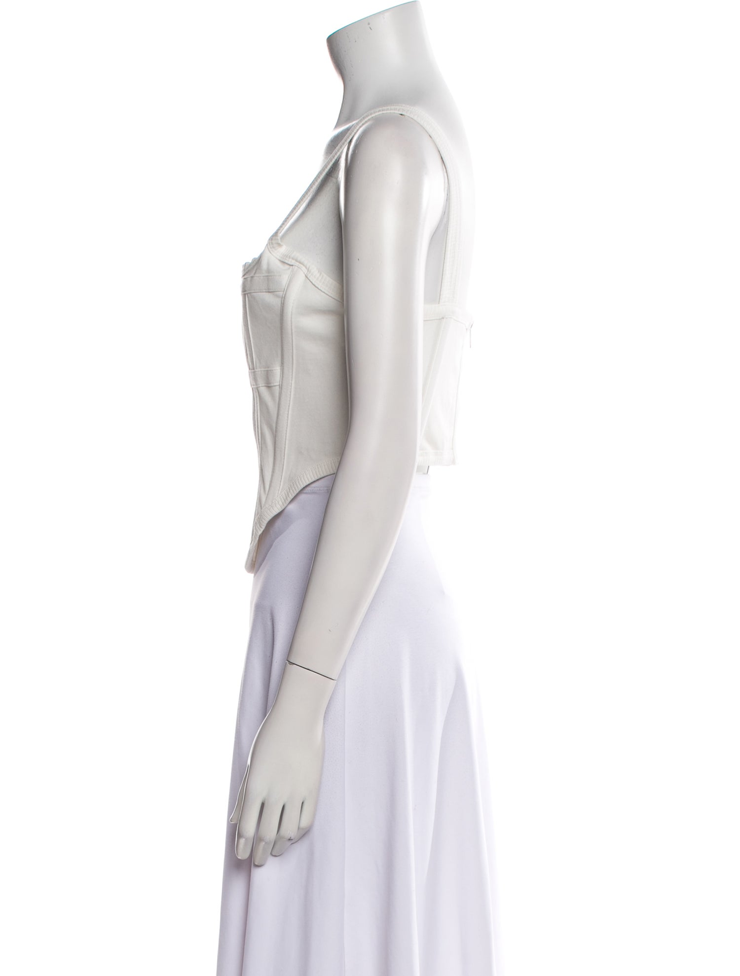 Dion Lee Square Neckline Sleeveless Crop Top