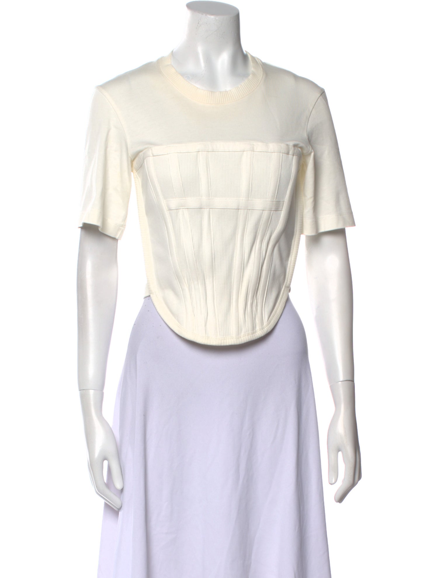 Dion Lee Crew Neck Short Sleeve Crop Top