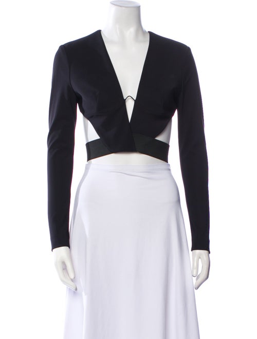 Dion Lee V-Neck Long Sleeve Crop Top