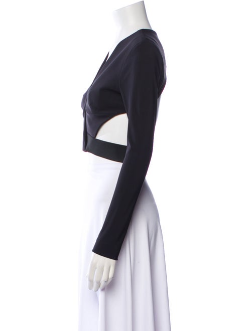 Dion Lee V-Neck Long Sleeve Crop Top