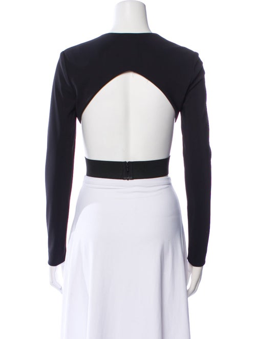 Dion Lee V-Neck Long Sleeve Crop Top