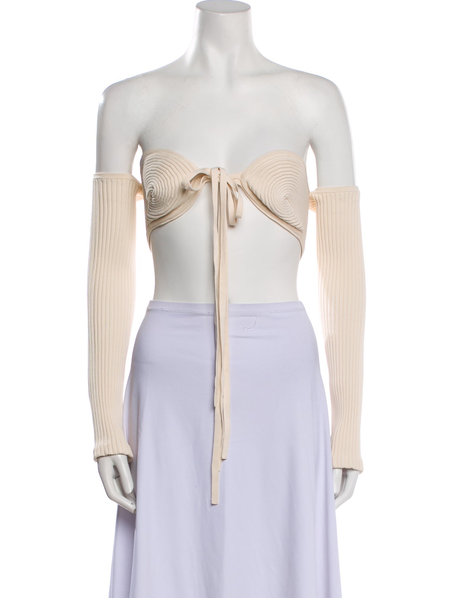 Dion Lee Off-The-Shoulder Long Sleeve Crop Top