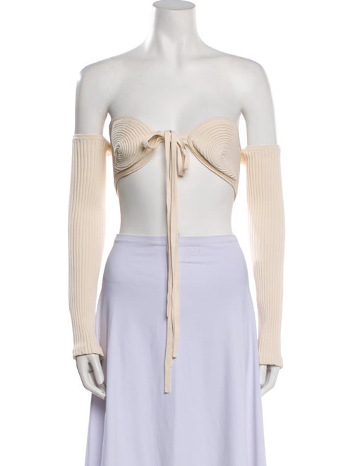 Dion Lee Off-The-Shoulder Long Sleeve Crop Top