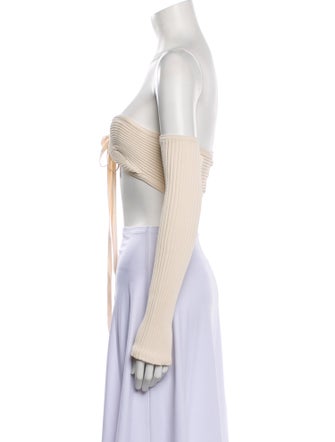 Dion Lee Off-The-Shoulder Long Sleeve Crop Top